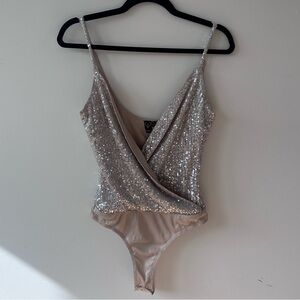 WINDSOR Sequin Bodysuit in Champaign